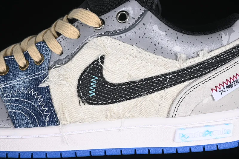All Categories Air Jordan Jordan Series Basketball Shoes Air Jordan 1 Low Air Jordan 1 Low AJ1 Joe 1 Panda Prank Wave Fisherman Overfishing Blue Brown Gray Low-top Retro Basketball Shoes 553558-140